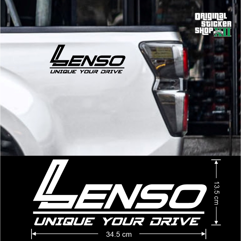 เลนโซ่ โลโก้สติ๊กเกอร์ติดรถ PVC กันน้ำ Lenso (1 คู่) Car รถยนต์ Sticker