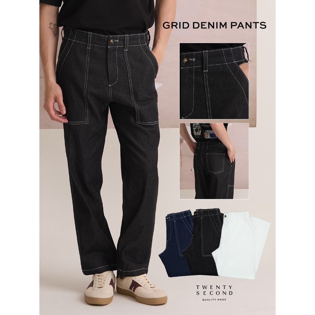 TWENTYSECOND กางเกงขายาวยีนส์ รุ่น Grid Denim Pants