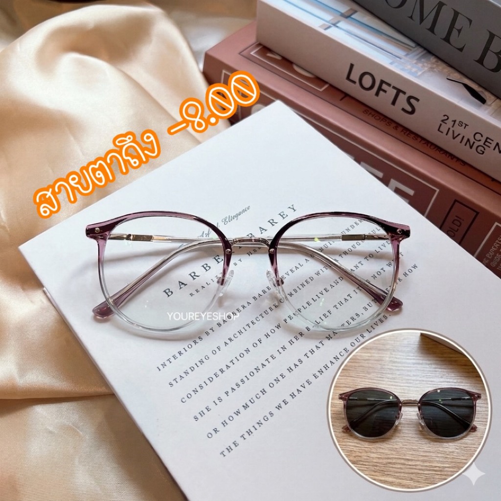 YOUREYESHOP แว่นสายตาสั้น -4.50 ถึง -8.00 เลนส์เปลี่ยนสีออโต้ รุ่น 23086B