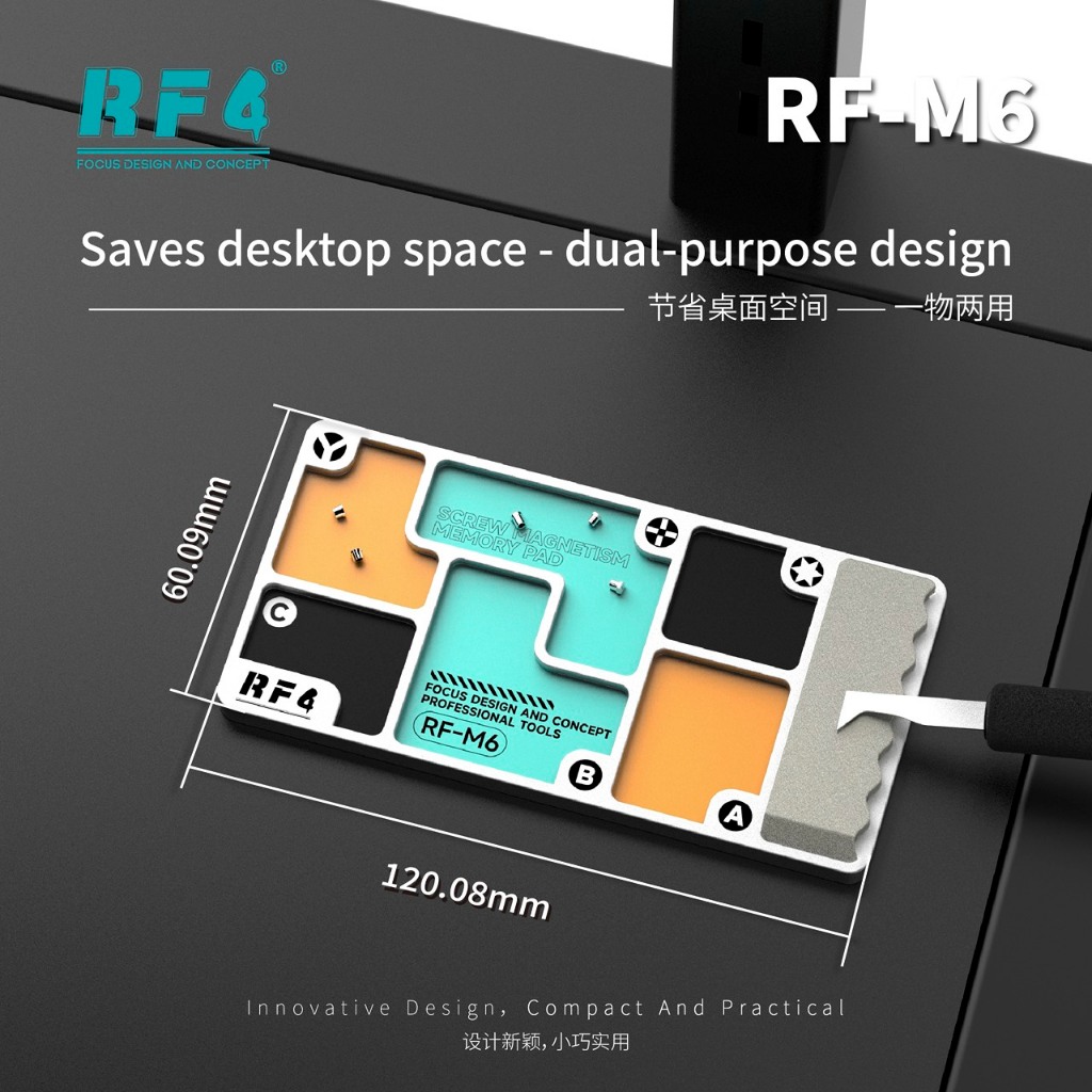 แผ่นแม่เหล็ก RF4 RF-M6 สำหรับเก็บสกรู สำหรับ iPhone แท็บเล็ต โทรศัพท์มือถือ ถาดใส่สกรู อุปกรณ์ซ่อมแซม