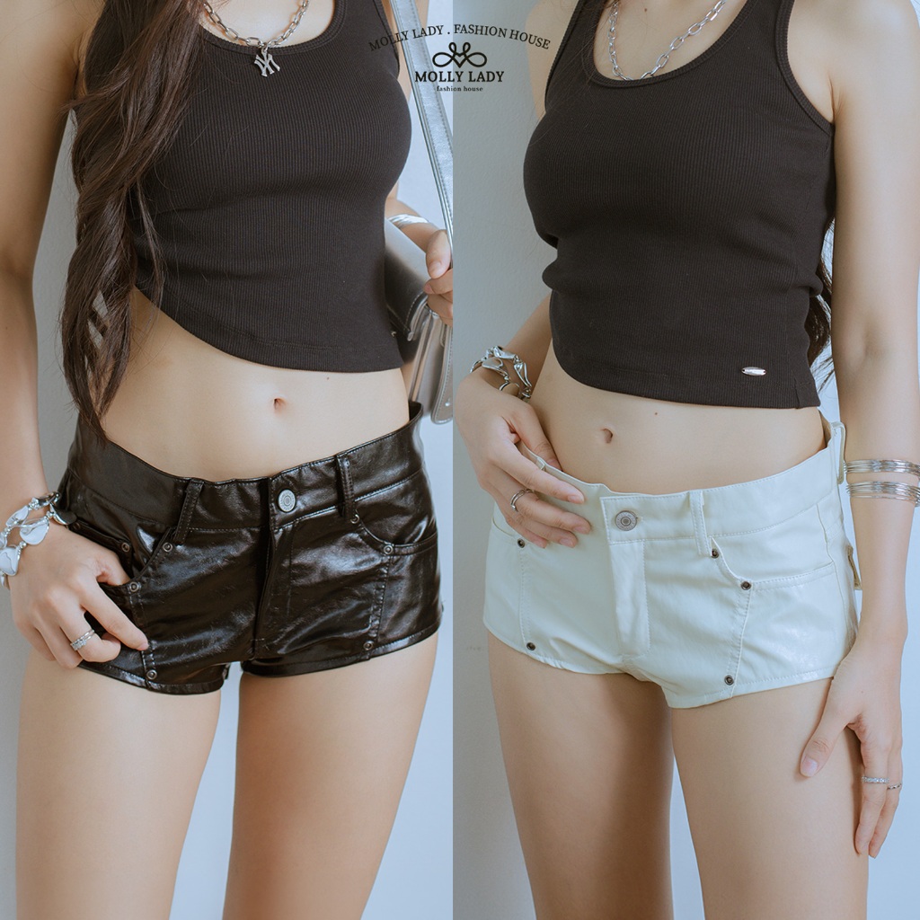 Molly lady ❤️ GLAZE LEATHER SHORTS กางเกงขาสั้นหนัง เงาเล่นแสงConcerts/Festivals