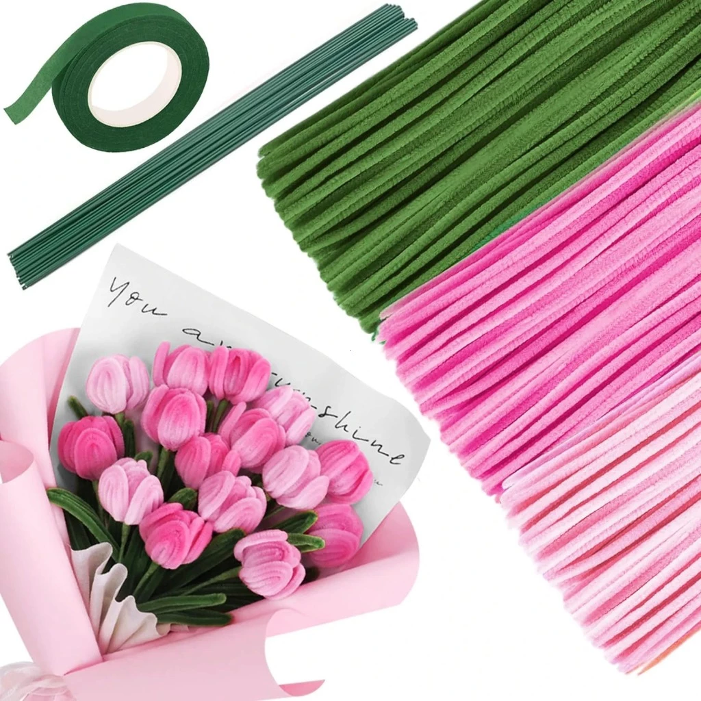 100เส้น DIY ลวดกำมะหยี่ ลวดกำมะหยี่ขนาด 30cm แยกสี สร้างสรรค์งานประดิษฐ์ต่างๆ ทำดอกไม้ นุ่ม ดัดง่าย thumbnail 7