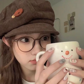 👓แว่นตาแฟชั่น👓 -50~550° แว่นตาสายตาสั้น แว่นป้องกันแสงสีฟ้า กรอบแว่นทรงกลม แว่นตาผู้หญิงสไตล์เกาหลี 113
