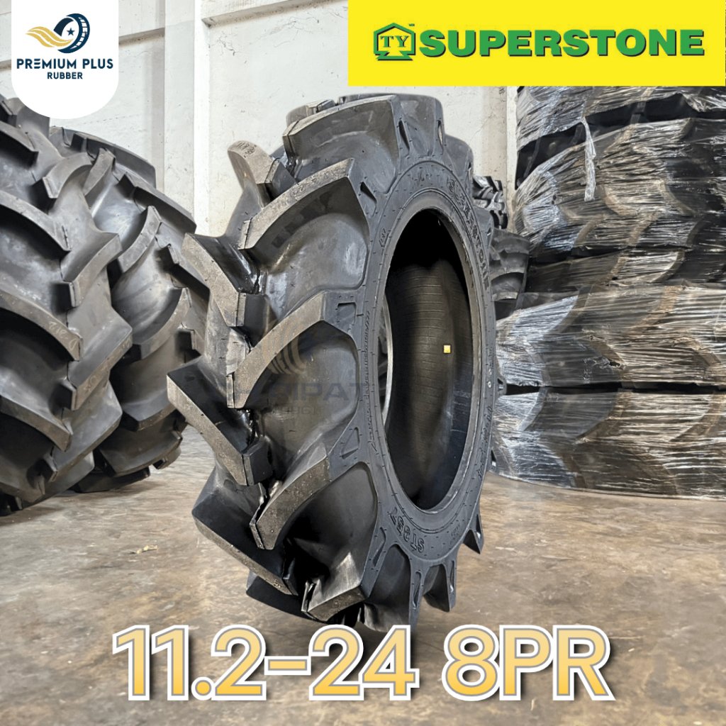 ยางรถไถ 11.2-24 ยี่ห้อ SUPERSTONE รุ่น ST357 ผ้าใบหนา 8 ชั้น (8PR) ยางรถไถล้อหลัง/ล้อหน้าตระกูลกลาง 