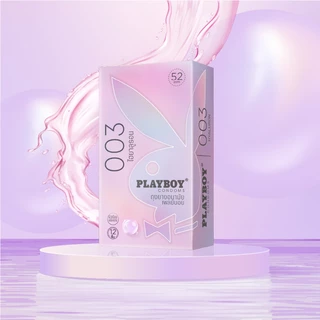 PlayboyCondom Family Pack ถุงยางอนามัย 003 ไฮยาลูรอน ขนาด 52 มม 1 กล่อง 12 ชิ้น