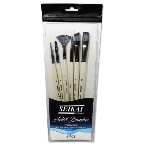 (KTS) ชุดพู่กันสีน้ำ SEIKAI ART TOOLS SE-WMP6 (บรรจุ 6 ชิ้น)