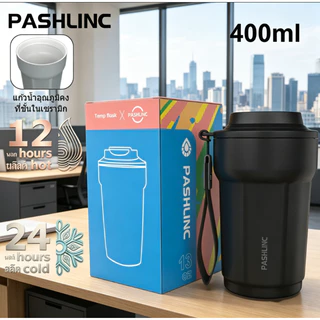 Temp flask（13oz/400ml）แก้วกาแฟสแตนเลสซับเซรามิกพร้อมฝาปิดกระติกน้ําสูญญากาศแก้วน้ําร้อนและเย็น