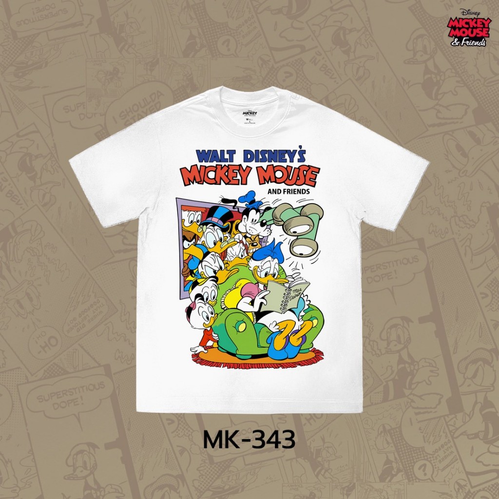 Power 7 Shop เสื้อยืดการ์ตูน "Mickey and Friends"  ลิขสิทธ์แท้ DISNEY(MK-343)
