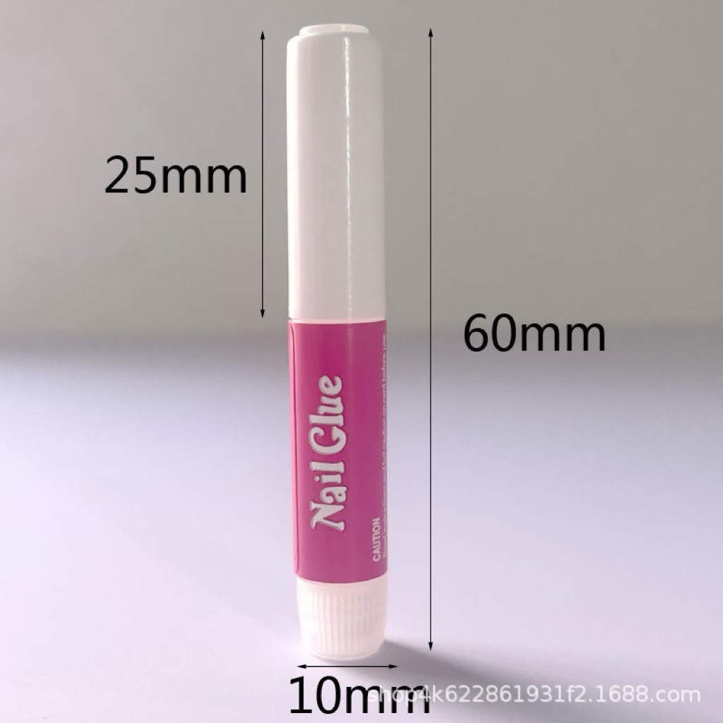 กาวติดเล็บปลอม กาวหลอดชมพู ติดอะไหล่ PVC ขนาด 2 กรัม (1 หลอด)
