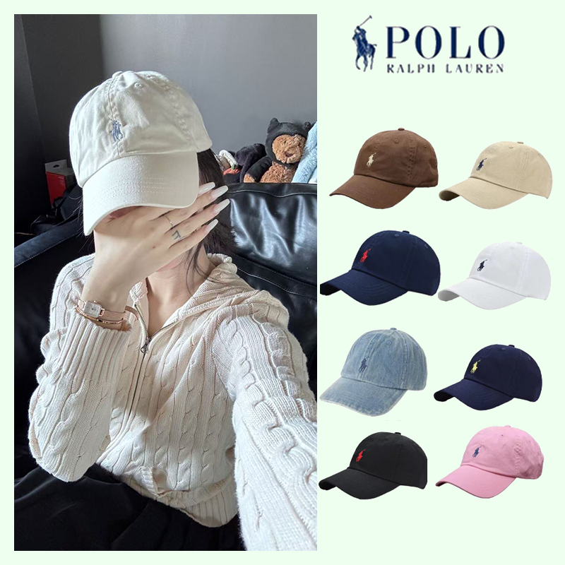 หมวกเบสบอลผ้าฝ้ายทวิลคลาสสิก Ralph Lauren แท้ 100% สินค้ามีสไตล์ สวมใส่สบาย จัดส่งรวดเร็ว