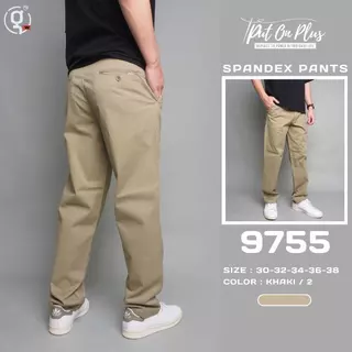 ⚡GW⚡9755 กางเกงขายาว ผู้ชาย ผ้ายืด สีพื้น ยาว 38.5-40.5 นิ้ว ไซส์ 30-38