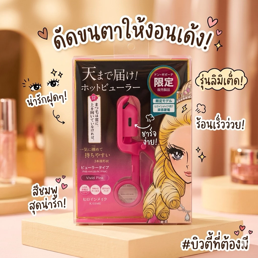 ‼️ร้านนี้ถูกที่สุด‼️ที่ดัดขนตาไฟฟ้า Kissme Heroine Make รุ่นลิมิเต็ด อยู่ตั้งแต่เช้า ยันค่ำ ยันมืดดด‼️