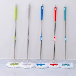 At.Houseone ไม้ถู ไม้ถูพื้น Spin Mop 360 องศา (ด้าม+ผ้า 1 ผืน) ใช้กับถังปั่น ประหยัดแรง