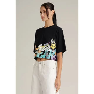 Mc JEANS (แม็คยีนส์) เสื้อยืดผู้หญิง เสื้อยืดแขนสั้น ทรงครอป Cropped Fit T-Shirt มีให้เลือก 2 สี MTTZB88