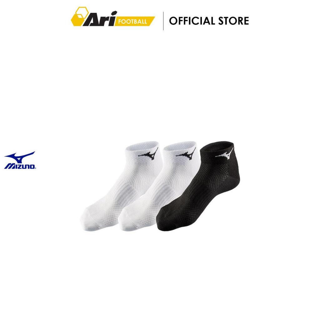 MIZUNO TRAINING MID SOCKS 3P -  WHITE/WHITE/BLACK (67UU95099)  ถุงเท้า มิซูโน่  แพ็ค 3 คู่
