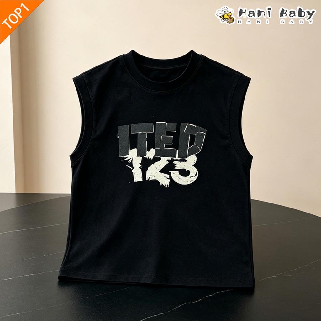 เสื้อกล้ามเด็กทรงหลวม เสื้อกล้ามเด็กหล่อเทห์ สไตล์สตรีท ผ้าคุณภาพดี ไซส์90-160