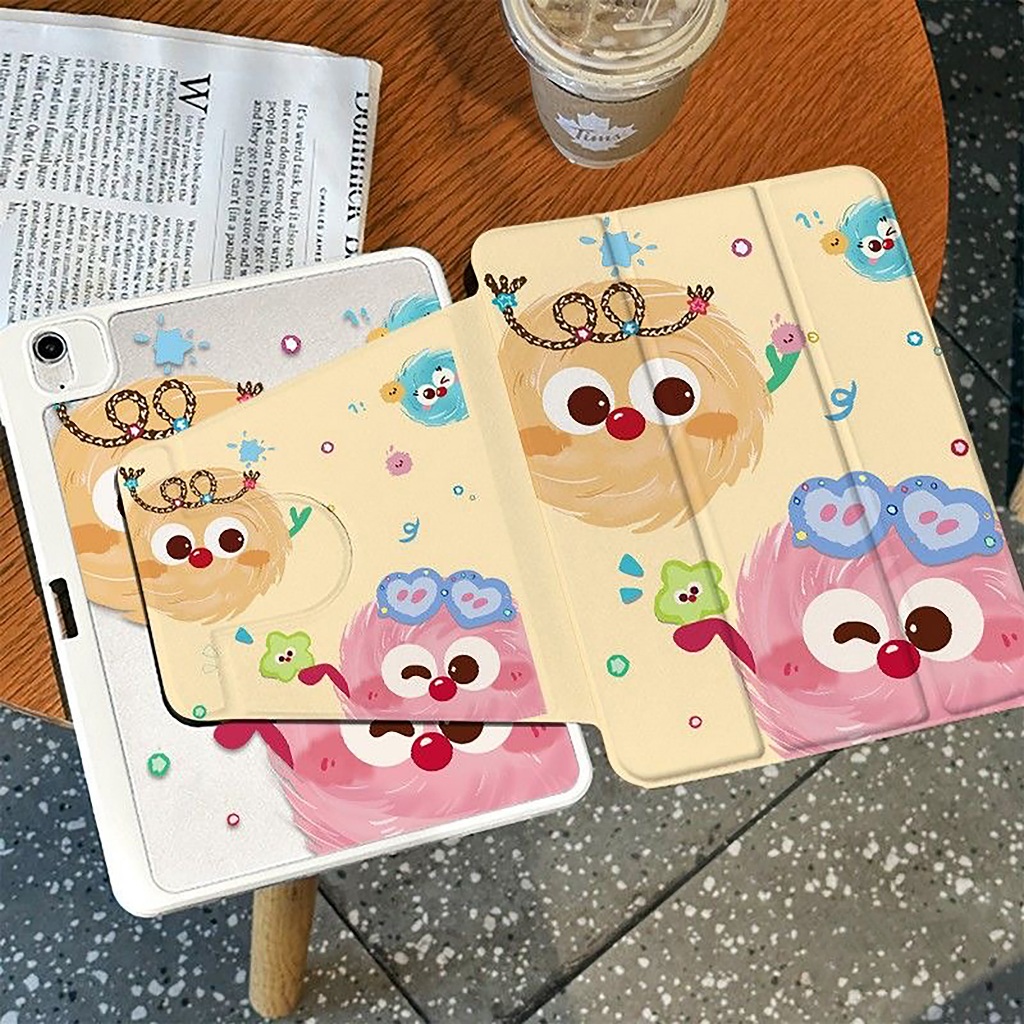 เคส iPad Gen12 Air8 11/13 Gen11ที่ใส่ปากกา คุกกี้ถ่าน เคสiPadหมุน 360°Gen11 Gen10 Air7 Pro11/13 Gen9
