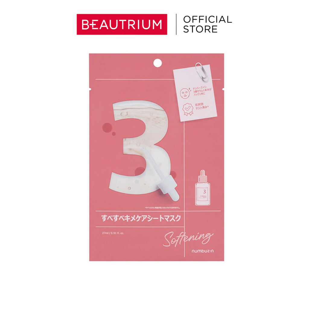 NUMBUZIN No.3 Tingle-Pore Softening Sheet Mask 1ea มาส์ก 27ml