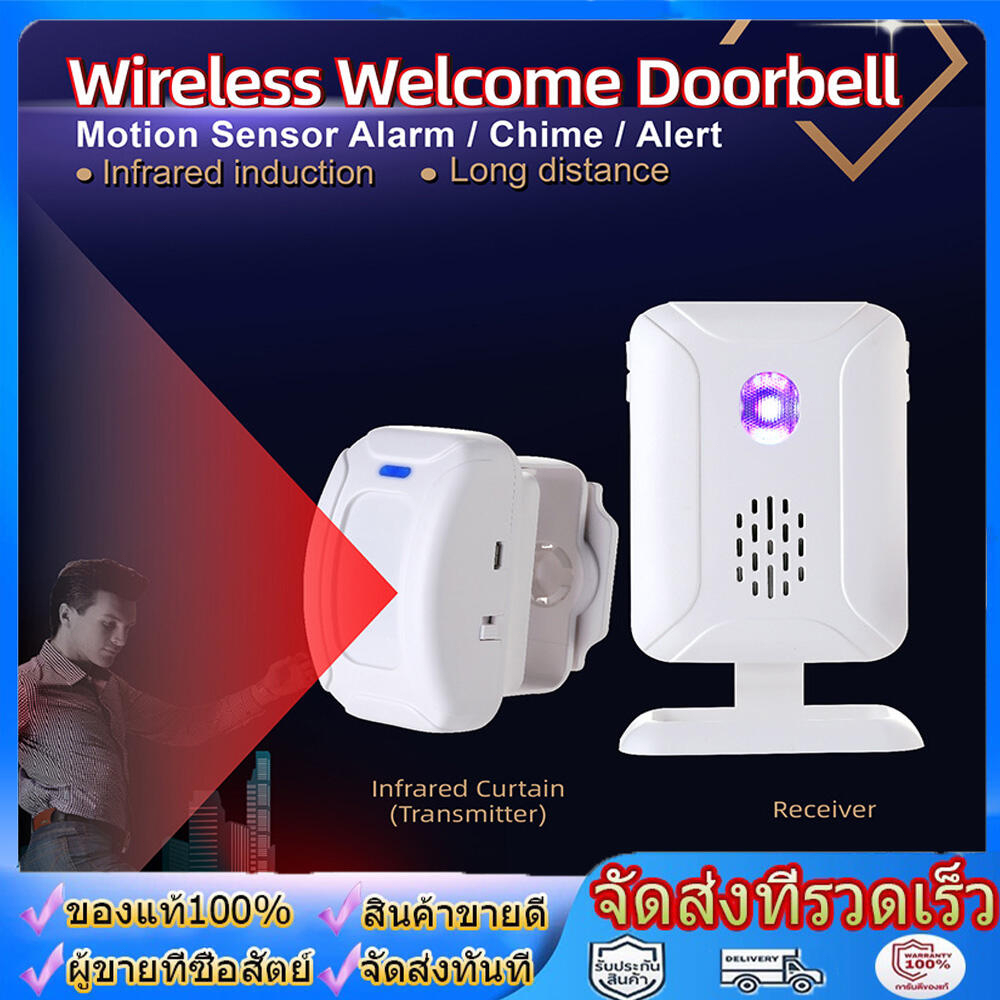 Motion Sensorเซนเซอร์ตรวจจับความเคลื่อนไหว บ้าน ร้านอาหาร กันขโมย ตรวจจับการบุกรุก สำหรับเด็ก ใส่ถ่านเคลื่อนย้ายสะดวก