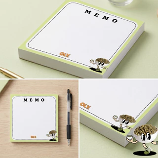 OLY. Cereal Character Memo Pad - Cute Minimalist Notepad for School & Office (Square)-Matcha