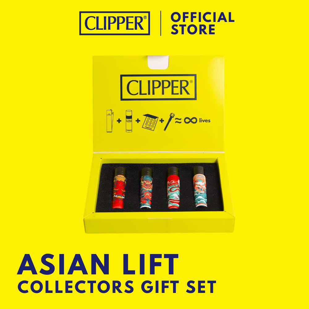ไฟแช็ค คลิปเปอร์ Clipper Lighters Asian Lift Collectors Gift Set ไฟแช็คเติมแก๊สได้ จุดไฟให้แสงสว่างแบบพกพาสะดวก