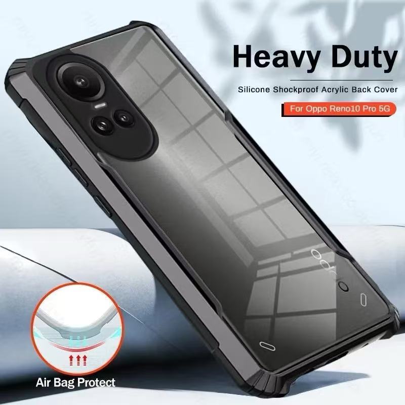 เคสกันรอยกล้อง PC+TPU สำหรับOppo Reno10 Reno10Pro Plus  กันกระแทก เคสหลังใส