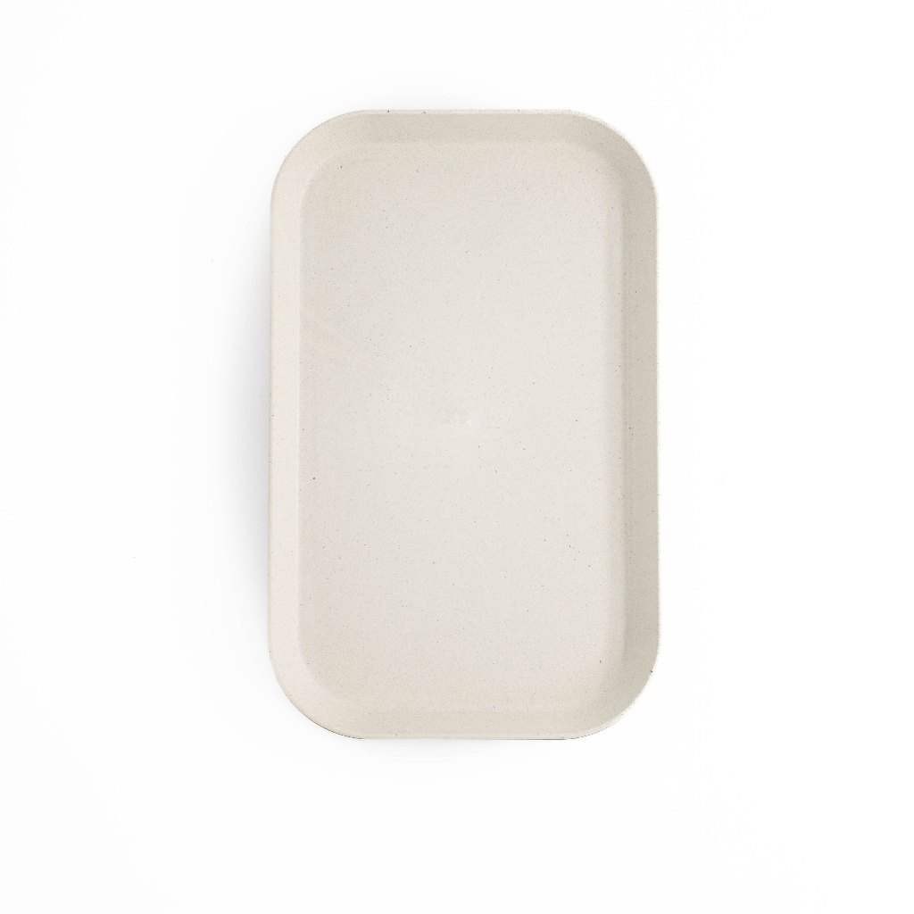 Canna - Tray ถาดวางของมินิมอล ถาดอเนกประสงค์ ECO-Friendly จากแกลบข้าว ขนาด 24 x 15 ซม. สีครีม