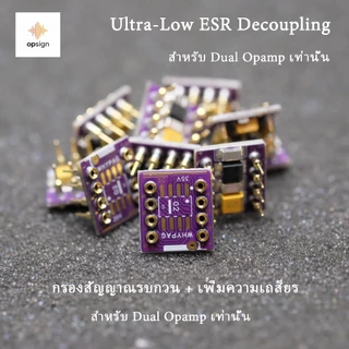 Ultra-Low ESR Multi-Stage Decoupling บอร์ดอัปเกรดระบบไฟ สำหรับ Dual Op-amp