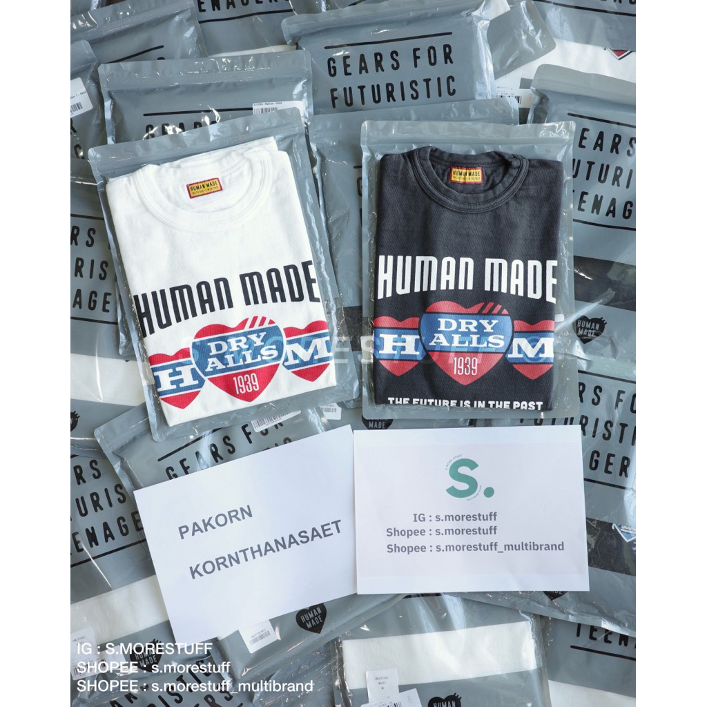 HUMAN MADE. GRAPHIC T-SHIRT (HM30TE003) ลายหัวใจ 3 ดวง ราคาถูก Shopee Lazada