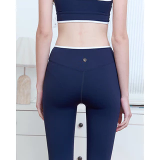 VYU pny legging กางเกงออกกำลังกายขายาว navy/pink/yellow