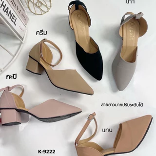 รองเท้าหัวแหลมส้นสูง 2 นิ้ว รุ่น k-9222 (ไซซ์36-45)