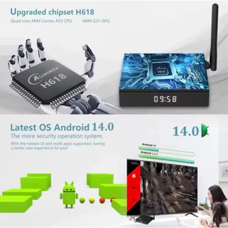 TX68 CPU H618 Android 14 Allwinner H618 Wifi6 5G Wifi Bluetooth5.0 AV1 4K TV Box