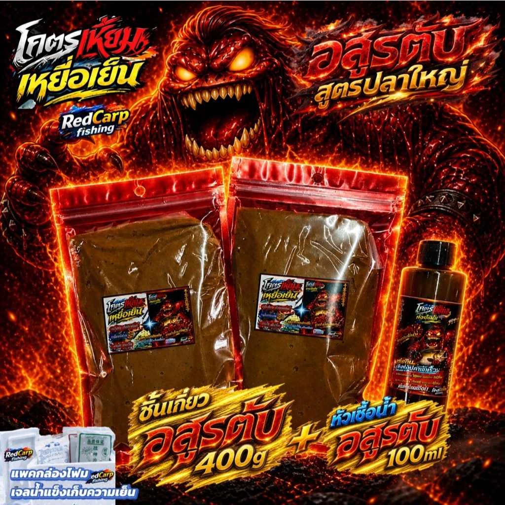 เหยื่อเย็น อสูรตับ 400g ผสมเสร็จพร้อมใช้ทันที สำหรับตกปลานิล ปลาเกล็ดทุกชนิด