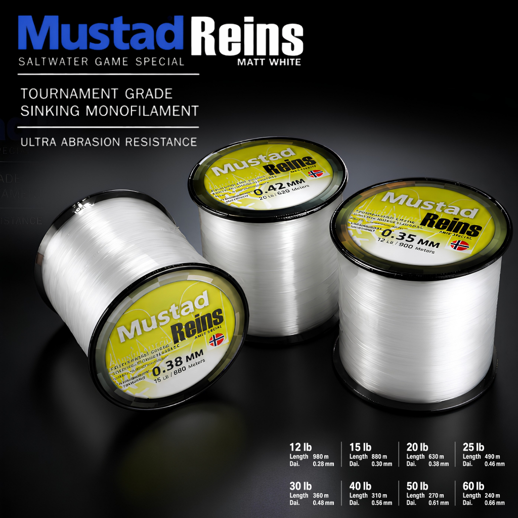 สายเอ็น MUSTAD REINS TOURNAMENT GRADE SINKING MONOFILAMENT