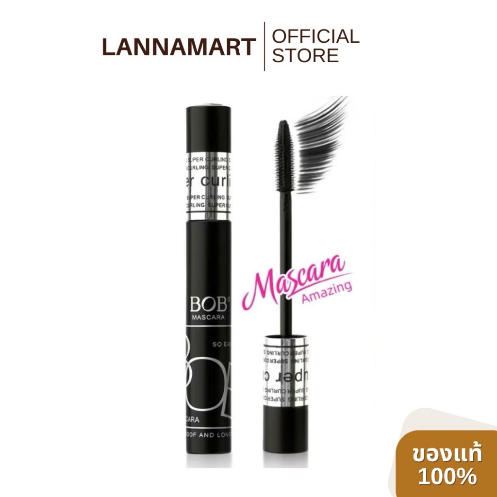 มาสคาร่า BOB สีดำ กันน้ำ กันเหงื่อ หนา เด้ง ยาว Super Mascara BOB ของแท้100% คิ้ว ขนตา