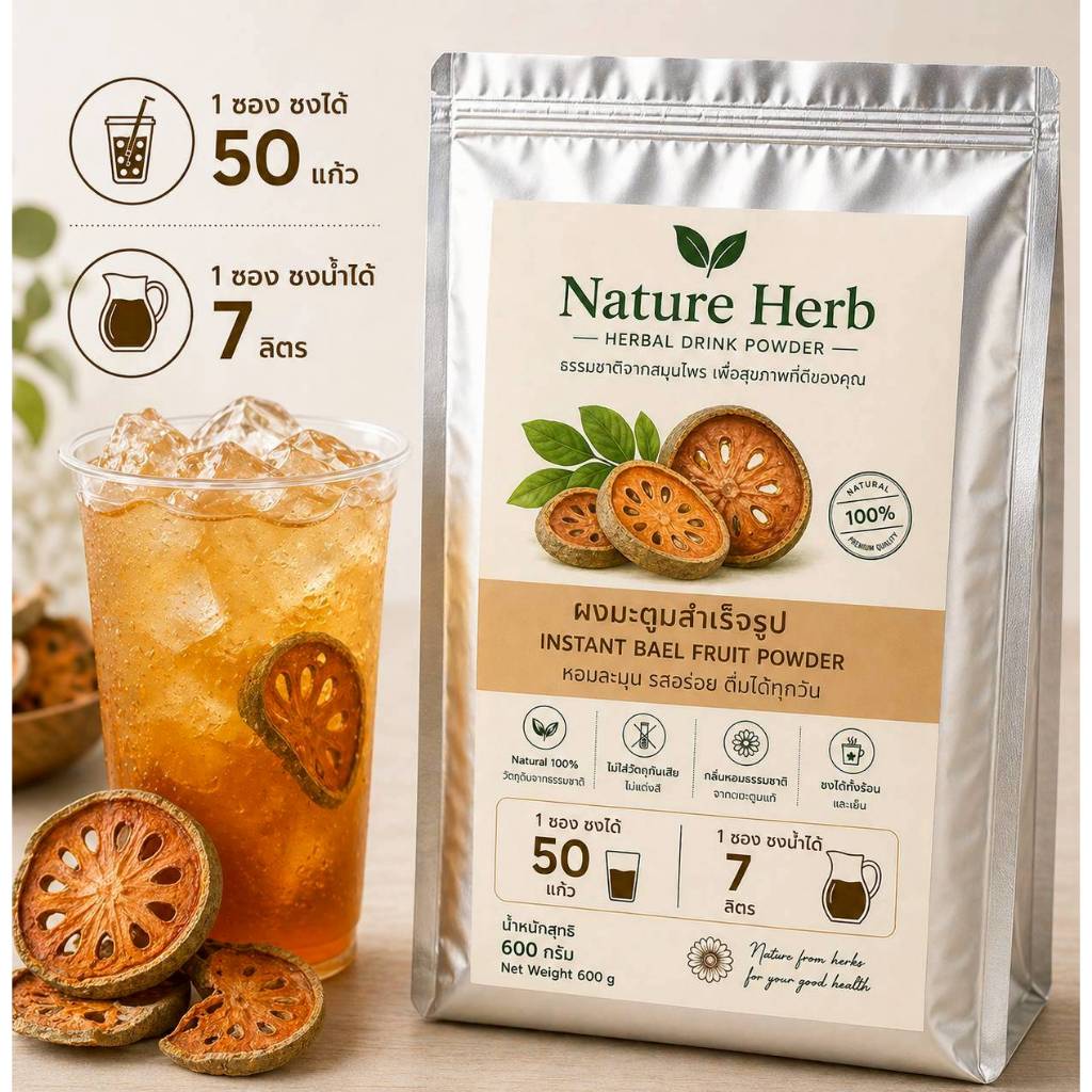 มะตูมผงสำเร็จรูป HighlandHerb ขนาด 600 กรัม
