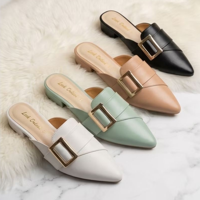 รองเท้าเปิดส้น ไซส์ 41 - 45  Bigsize สีสวย มีส้น 1 นิ้ว  หัวแหลม อักษร D สวยเก๋ น่ารักมากคะ