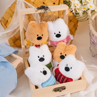 พวงกุญแจ Plush Three Puppies Series - อุปกรณ์เสริมพวงกุญแจกระเป๋าเป้สะพายหลัง