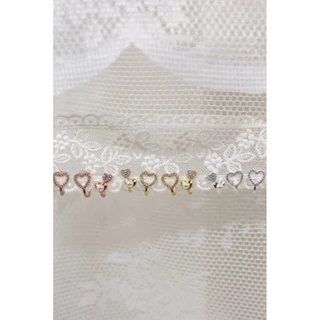 TROPHIES.CO - Triple Love Earrings ต่างหูหัวใจ ต่างหูไข่มุก