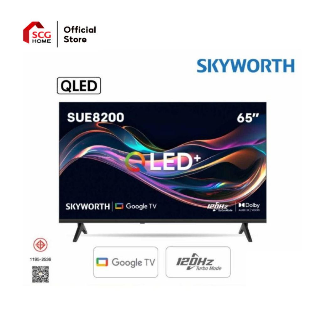 SKYWORTH สมาร์ททีวี 65 นิ้ว QLED Google TV ความคมชัดระดับ 4K รุ่น 65SUE8200