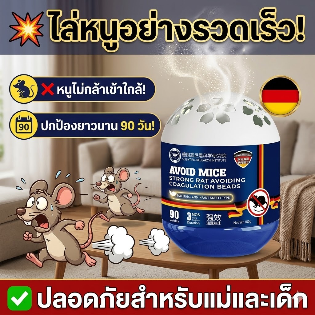 🐭ไล่หนู เห็นผลไว🐭 เจลไล่หนู ยาไล่หนู ไล่หนูในบ้าน กันหนู สูตรสมุนไพร ใช้ได้กับห้องครัว รถยนต์ และโกดัง