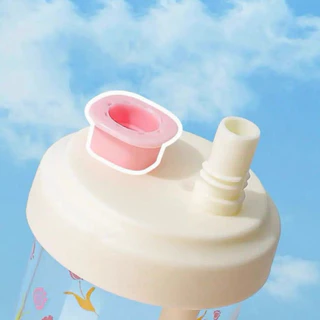 แก้วน้ำ คว่ำไม่หก พร้อมฝาและหลอด 500 มล ใส่ร้อนได้ถึง 120 องศา ลายน่ารัก มินิมอล พร้อมส่ง