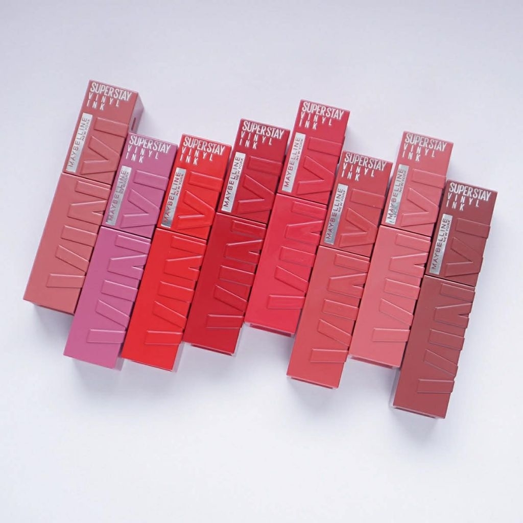 [หยุดสวยกี่โมง! ลิปฉ่ำวาวยอดขายอันดับ 1*] MAYBELLINE SUPER STAY VINYL INK LIPSTICK เมย์เบลลีน