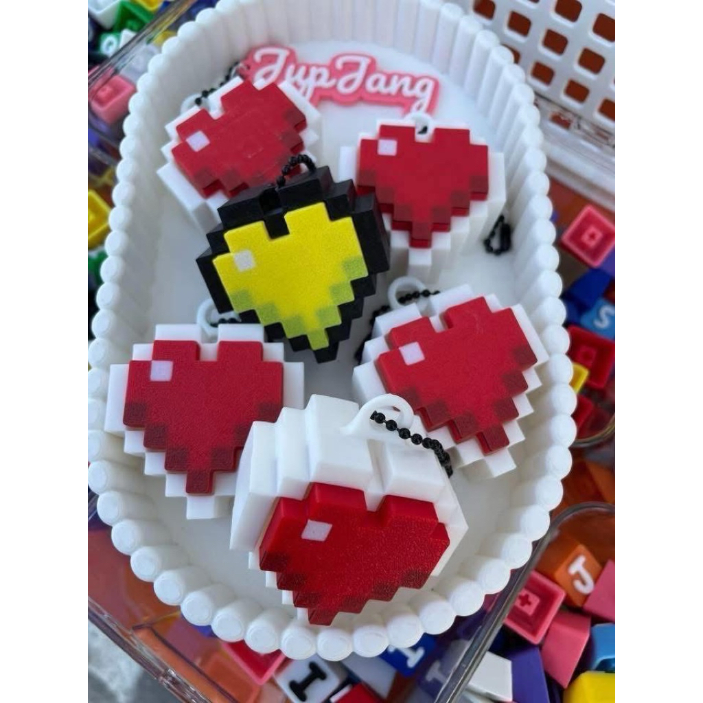 พวงกุญแจ Keycap รูปหัวใจ Minecraft มายคราฟ️ ️ ดีไซน์พิเศษ สำหรับแฟนเกม Minecraft ที่ชื่นชอบของสะสม