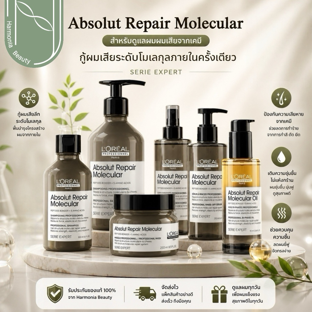 Serie Expert Absolut Repair Molecular โมเลกุล่า กู้ผมเสียระดับโมเลกุลภายในครั้งเดียว [ของแท้ 100%]