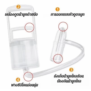 เครื่องดูดน้ํามูกเด็ก เครื่องดูดน้ำมูกด้วยมือ พร้อมระบบทำความสะอาดง่าย แบบพกพา ล้างอาการคัดจมูก
