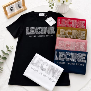 เสื้อยืดคอกลมแขนสั้น รีดเพชรลาย LECINE ป้าย ME