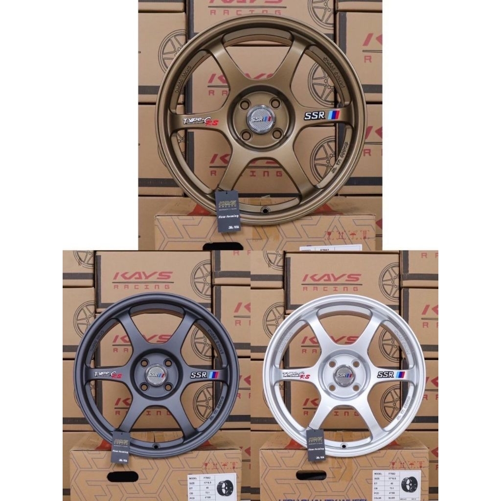 ล้อแม็กซ์ซิ่ง SSR ขอบ17 กว้าง8.5 ET40. 4รู/100 (งานKAYS)🏁