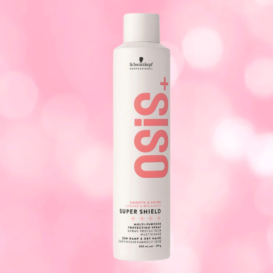 Schwarzkopf OSiS+ Super Shield 300ML.สเปรย์ที่เน้นการปกป้องและบำรุงเส้นผมสำหรับผู้ที่มีผมยาวผมชี้ฟูห