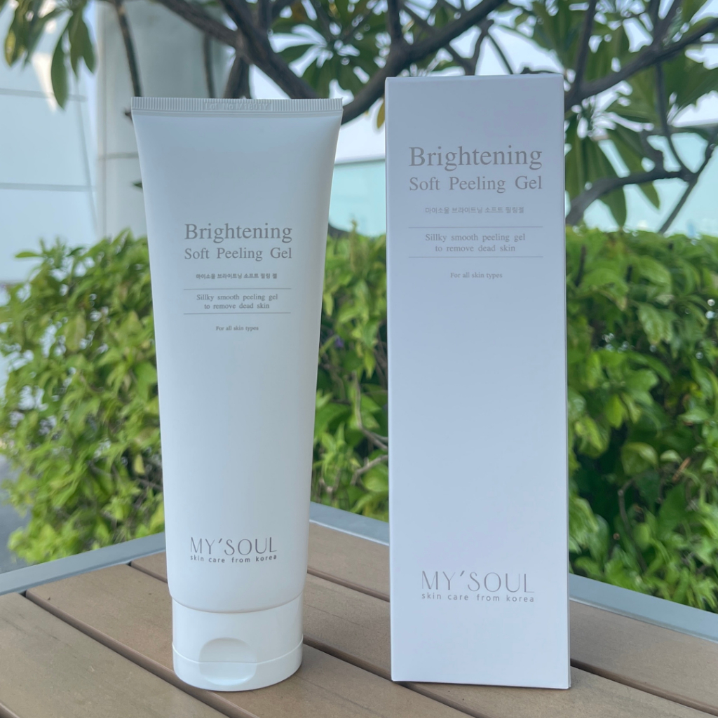 MY'SOUL Brightening Soft Peeling Gel 180 ml ขจัดเซลล์ผิวที่ตายแล้ว ขจัดผิวหยาบกร้าน เผยผิวขาวกระจ่างใส เรียบเนียบ